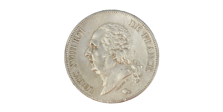 Monnaie, France, 5 Francs, Louis XVIII, Argent, 1823, Bordeaux (K), P15227