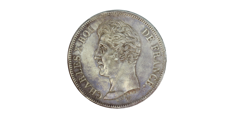 Monnaie, France, 5 Francs, Charles X, Argent, 1825, Rouen (B), P15258