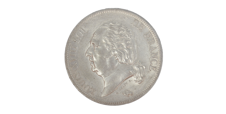 Monnaie, France, 5 Francs, Louis XVIII, Argent, 1824, Rouen (B), P15212