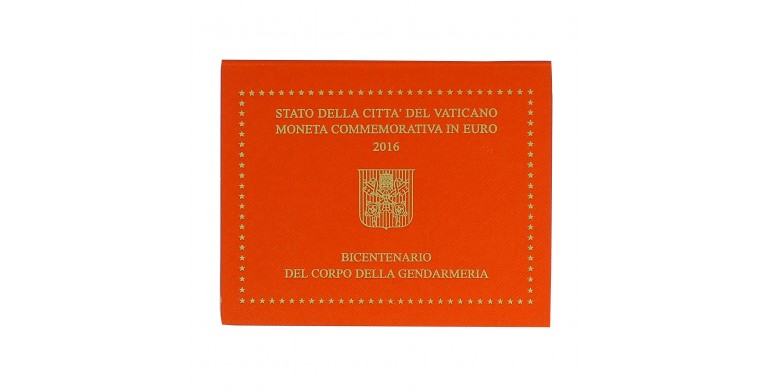 Vatican, 2 euro BU Bicentenaire de la gendarmerie vaticane, 2016, C10763