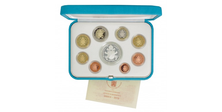 Vatican, Coffret Euro BE Pontificat du Pape François, 2019, 9 pièces, C10823