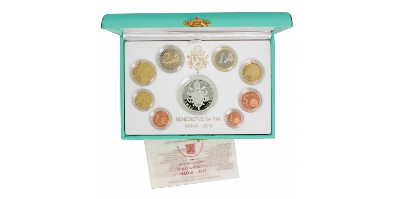 Vatican, Coffret Euro BE Pontificat de Benoit XVI, 2013, 9 pièces, C10825