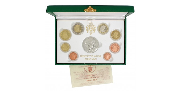 Vatican, Coffret Euro BE Pontificat de Benoit XVI - Caravage, 2010, 9 pièces, C10826