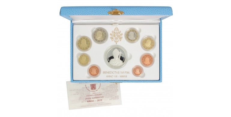 Vatican, Coffret Euro BE Pontificat de Benoit XVI, 2012, 9 pièces, C10829