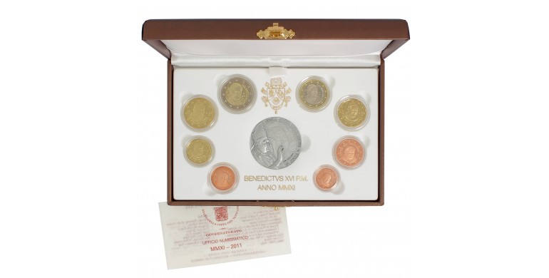 Vatican, Coffret Euro BE Pontificat de Benoit XVI, 2011, 9 pièces, C10830