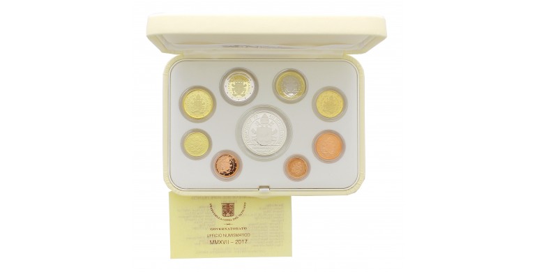 Vatican, Coffret Euro BE  Pontificat du Pape François, 2017, 9 pièces, C10833