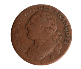 Monnaie, 12 Deniers François, Louis XVI, cuivre, 1792, Rouen (B), P15803