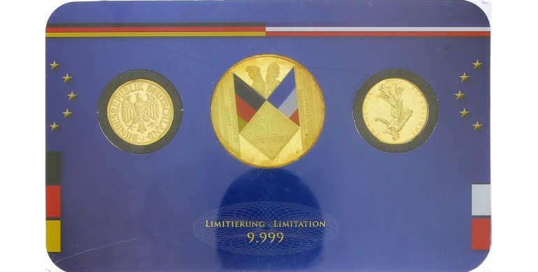 France - Allemagne, Coffret pour l'amitié franco-allemande - 50 ans du traité de l'Elysée, 2013, 9 pièces, C10843