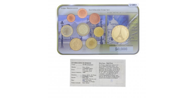 France, Série Euro avec Médaille pour Paris, 2000 à 2008, C10851