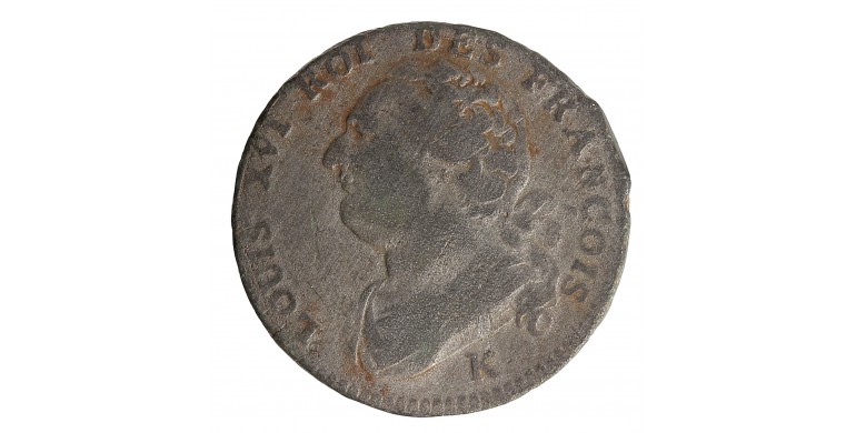 Monnaie, France, 12 Deniers, Louis XVI, métal de cloche, 1792, Bordeaux (K), P15831