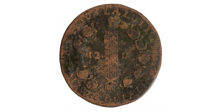 Monnaie, France, 12 deniers François, Louis XVI, cuivre, 1791, Paris (A), P15837