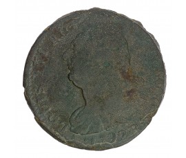 Monnaie, France, 2 sols François, Louis XVI, métal de cloche, 1792, Orléans (R), P15845