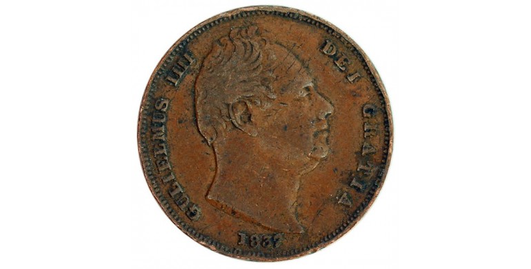 Monnaie, Grande-Bretagne, Farthing, William IV, Cuivre, 1837,, P11565