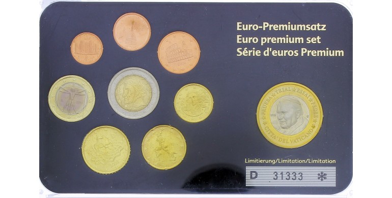 Vatican, Série Euro essai/probe 1 euro, 1998/2000, 9 pièces, C10867