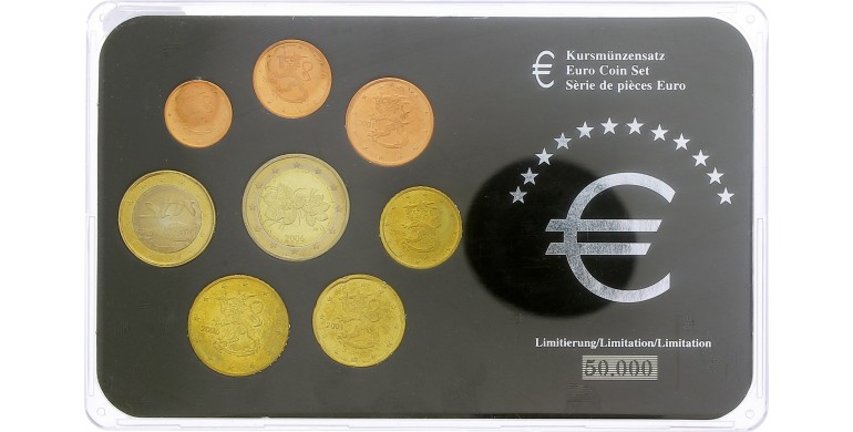 Finlande, Série euro, 2001 à 2006, 8 pièces, C10876