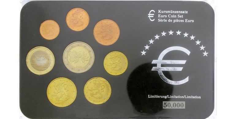 Finlande, Série euro, 1999 à 2001, 8 pièces, C10877