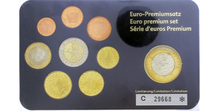 Slovénie, Série Euro essai/probe 1 euro, 2004 à 2007, 9 pièces, C10879