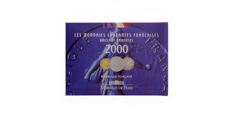 France, Coffret BU Série des monnaies courantes françaises 2000, 10 pièces, C10886