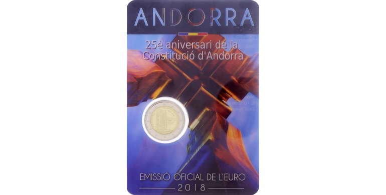 Andorre, 2 Euro BU 25ème anniversaire de la constitution d'Andorre, 2018, C10900