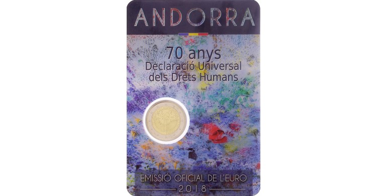 Andorre, 2 Euro BU 70 ans de la déclaration universel des droits de l'Homme, 2018, C10901