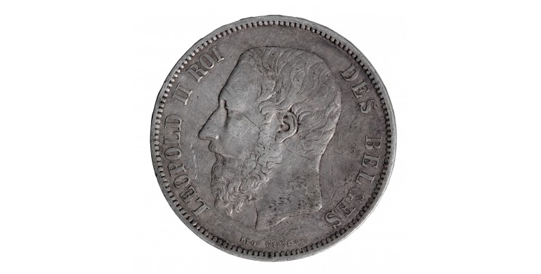 Monnaie, Belgique, 5 Francs, Léopold II, Argent, 1867, P15592