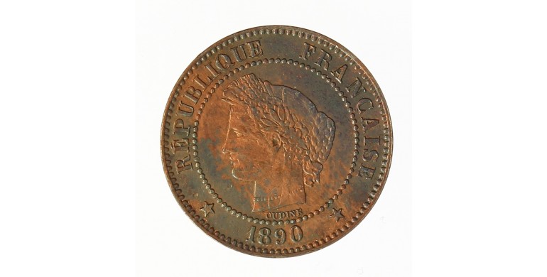 Monnaie, France , 2 centimes Cérès, IIIème République, Bronze, 1890, Paris (A), P11981