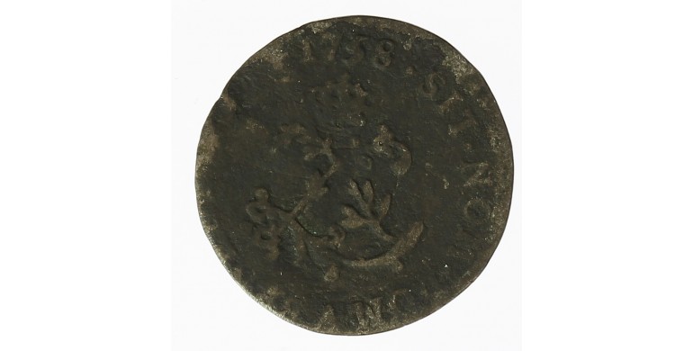 Monnaie, France , Double sol, Louis XV, Billon, 1758, Paris, P12216