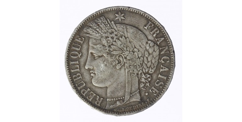 Monnaie, France, 5 francs Cérès, Gouvernement de défense nationale, Argent, 1870, Paris (A), P12444