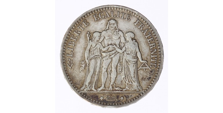 Monnaie, France, 5 francs Hercule, IIIème République, Argent, 1875, Paris (Petit A), P12468