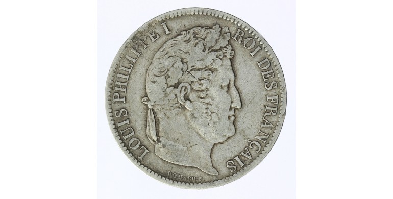 Monnaie, France, 5 francs Ier type Domard, Louis-Philippe Ier, Argent, 1831, Strasbourg (BB), P12478