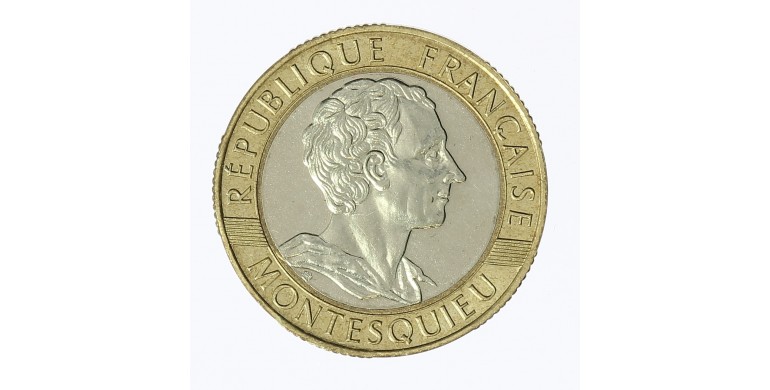 Monnaie, France, 10 francs Montesquieu, Vème République, Bronze-aluminium, 1989, Pessac, P12502