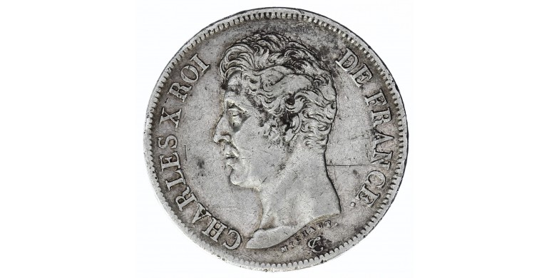 Monnaie, France, 5 francs 1er type, Charles X, Argent, 1825, Paris (A), P12790