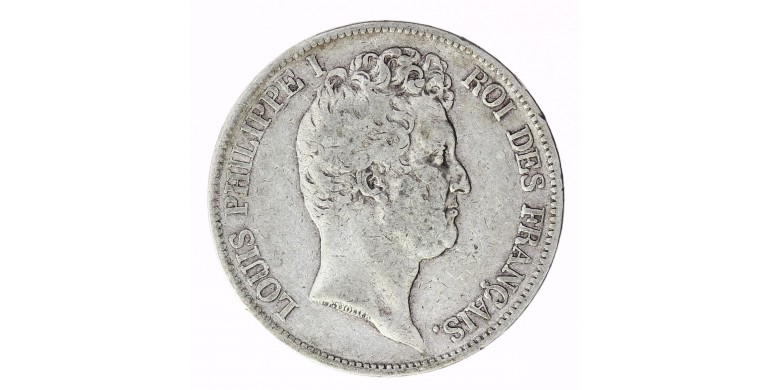 Monnaie, France, 5 francs type Tiolier avec le I, Louis-Philippe Ier, Argent, 1831, Lyon (D), P12815