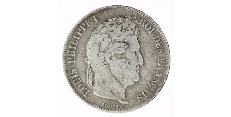 Monnaie, France, 5 francs 2ème type Domard, Louis-Philippe Ier, Argent, 1835, Limoges (I), P12816