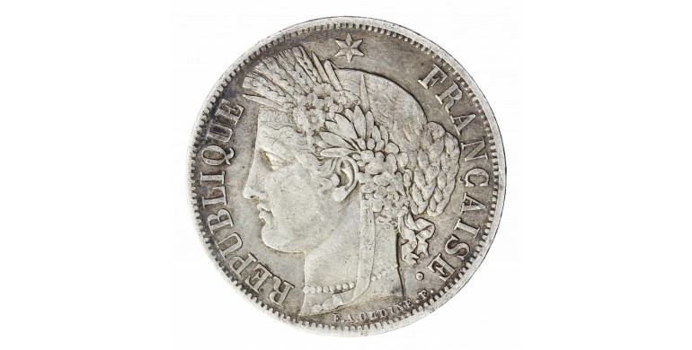 Monnaie, France, 5 francs Cérès, IIème République, Argent, 1849, Strasbourg (BB), P12817