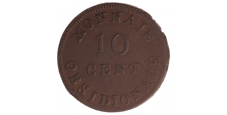 Monnaie, Siège d'Anvers, Monnaie obsidionale 10 cent au double L, Napoléon Ier, Bronze, 1814, Wolschot, P12935